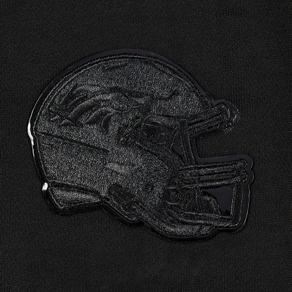 NFL DENVER BRONCOS TRIPLE BLACK WOMEN'S FLEECE PULLOVER HOODIE (TRIPLE BLACK WOMEN'S)