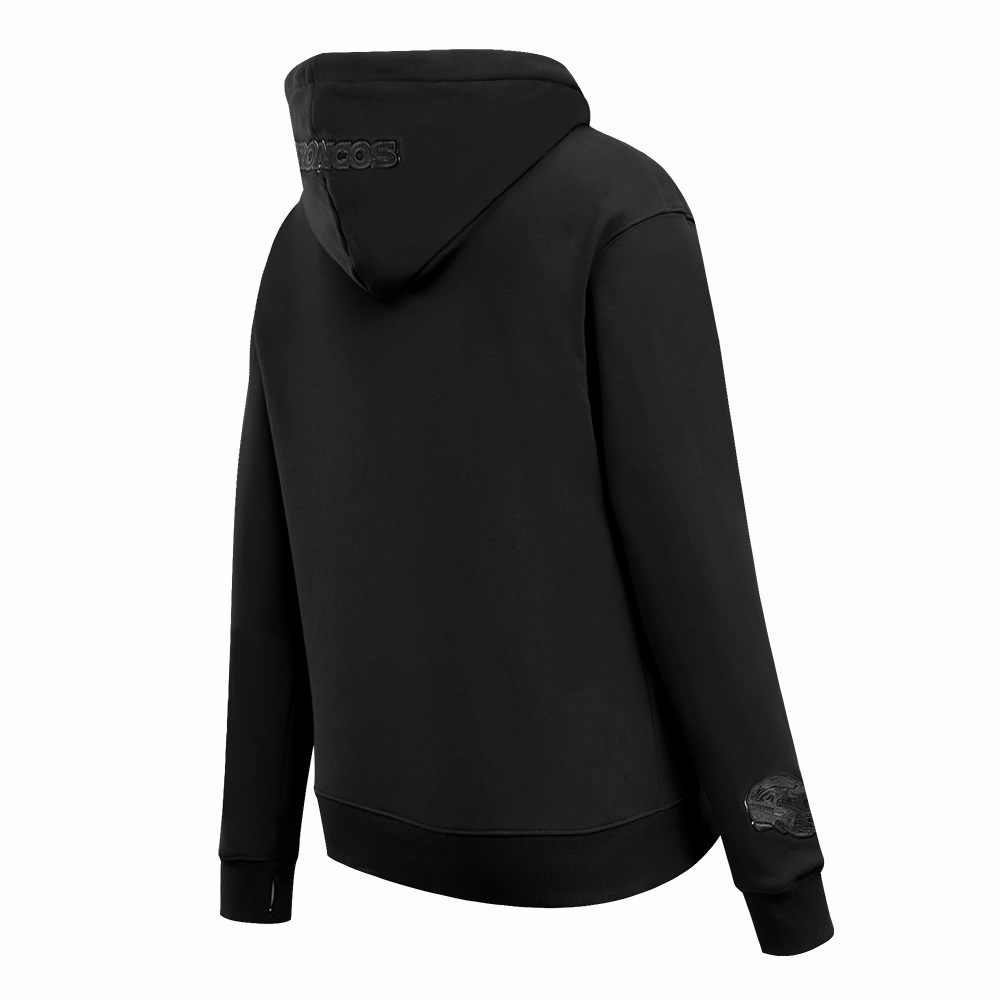 NFL DENVER BRONCOS TRIPLE BLACK WOMEN'S FLEECE PULLOVER HOODIE (TRIPLE BLACK WOMEN'S)