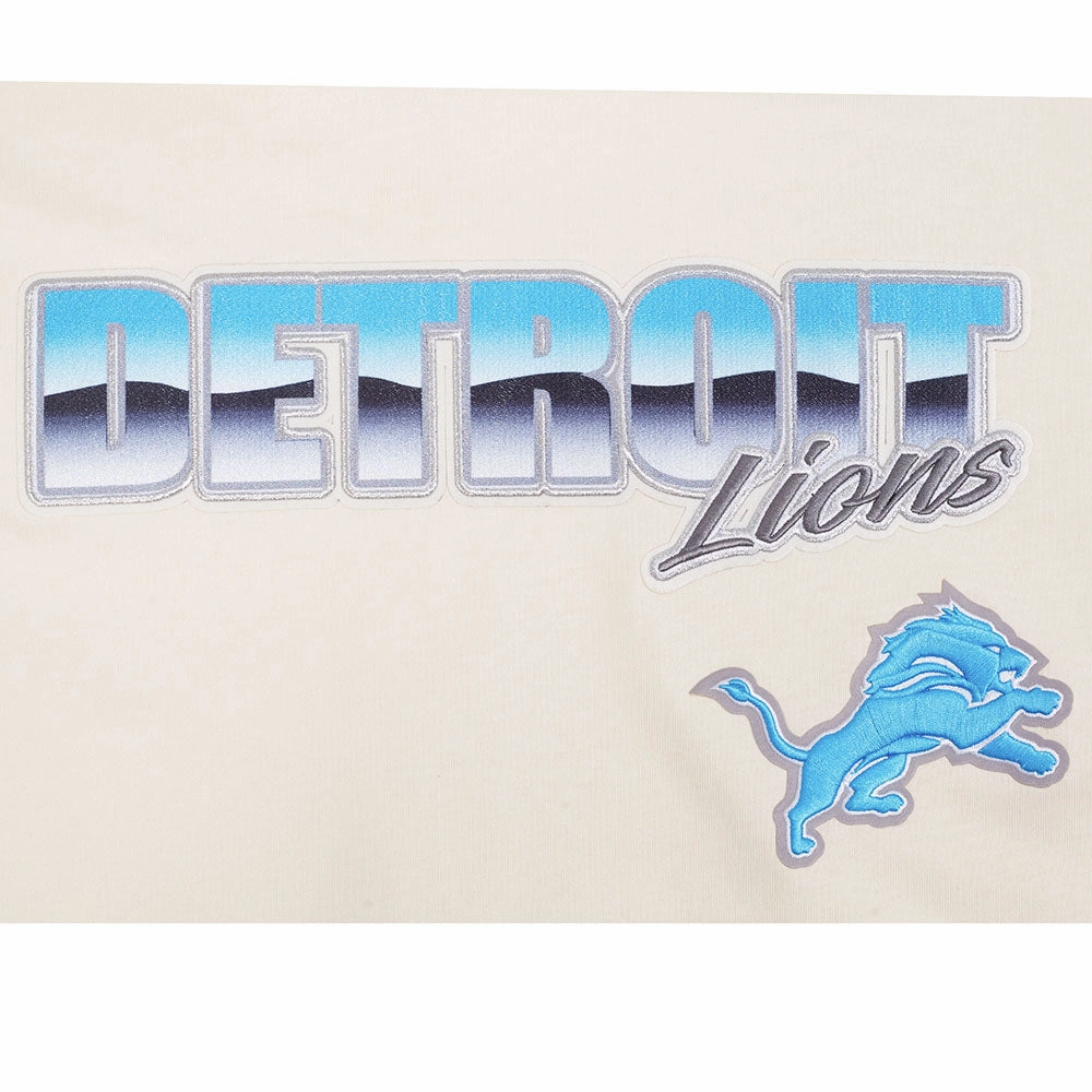 NFL DETROIT LIONS CHROME MEN'S COTTON JERSEY DROP SHOULDER TEE (EGGSHELL)