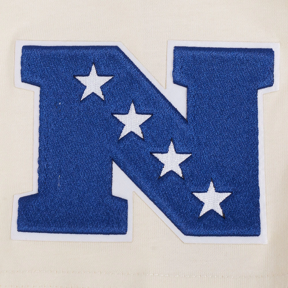 NFL DETROIT LIONS CHROME MEN'S COTTON JERSEY DROP SHOULDER TEE (EGGSHELL)