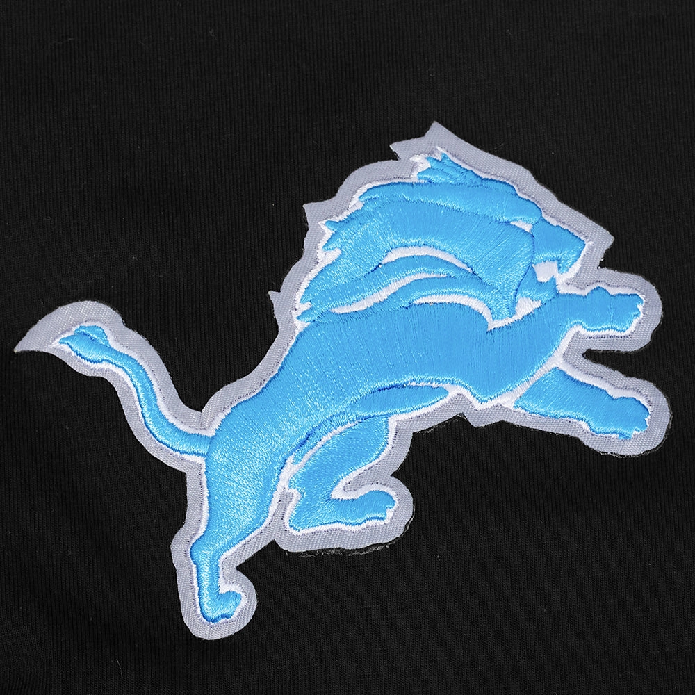 NFL DETROIT LIONS CITY RANSOM MEN'S RIB FLEECE PULLOVER HOODIE (BLACK)