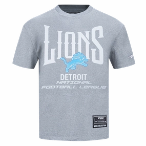 NFL DETROIT LIONS CITY TOUR 2.0 MEN'S COTTON JERSEY DROP SHOULDER TEE (DARK HEATHER GRAY)