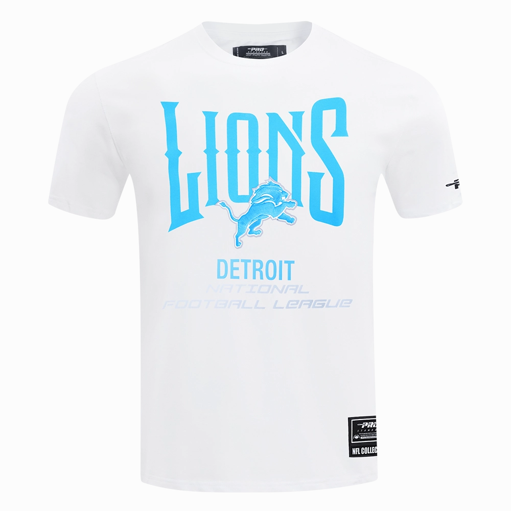 NFL DETROIT LIONS CITY TOUR 2.0 MEN'S COTTON JERSEY DROP SHOULDER TEE (WHITE)