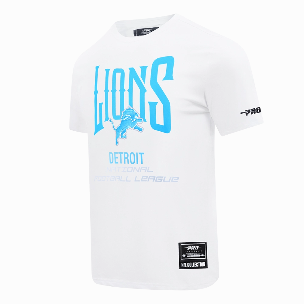 NFL DETROIT LIONS CITY TOUR 2.0 MEN'S COTTON JERSEY DROP SHOULDER TEE (WHITE)