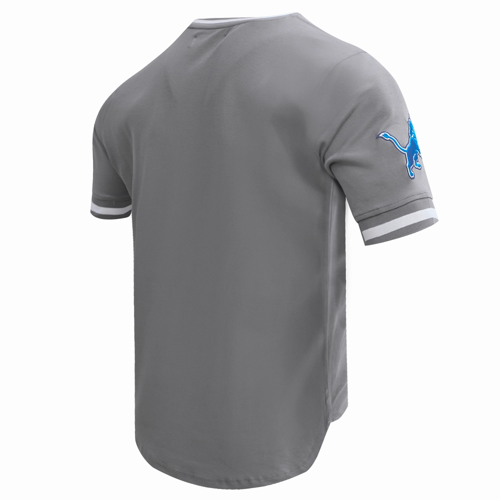 NFL DETROIT LIONS CLASSIC CHENILLE MEN'S DOUBLE KNIT TEE (GRAY)