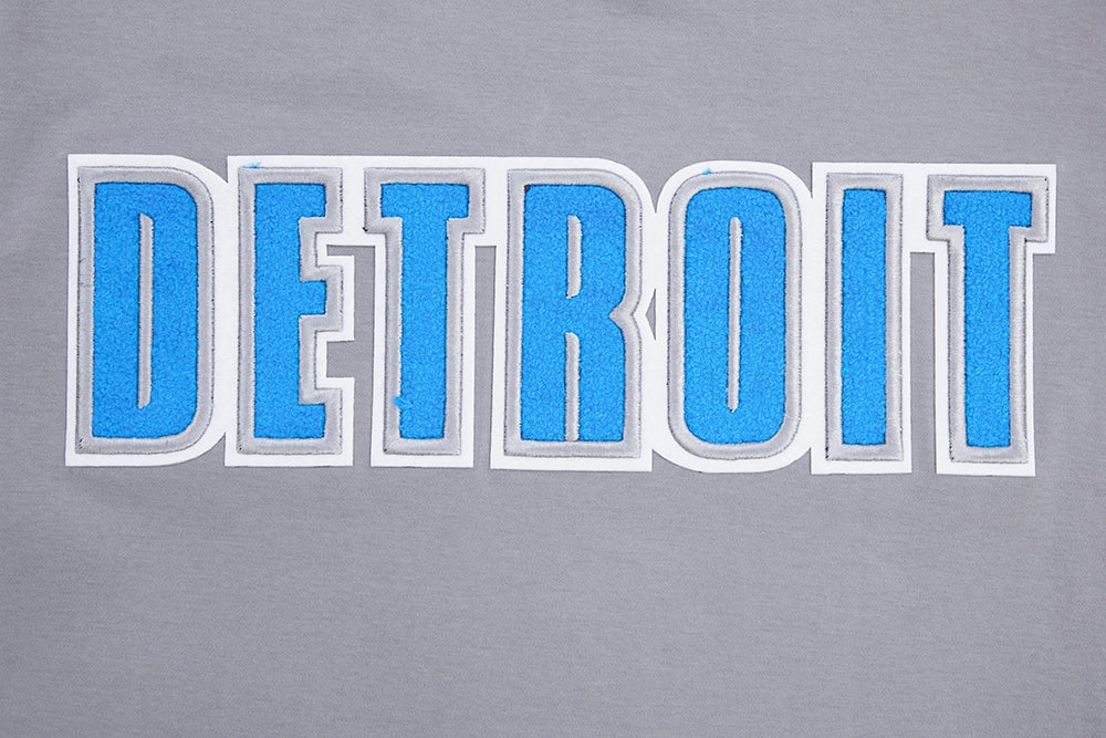NFL DETROIT LIONS CLASSIC CHENILLE MEN'S DOUBLE KNIT TEE (GRAY)