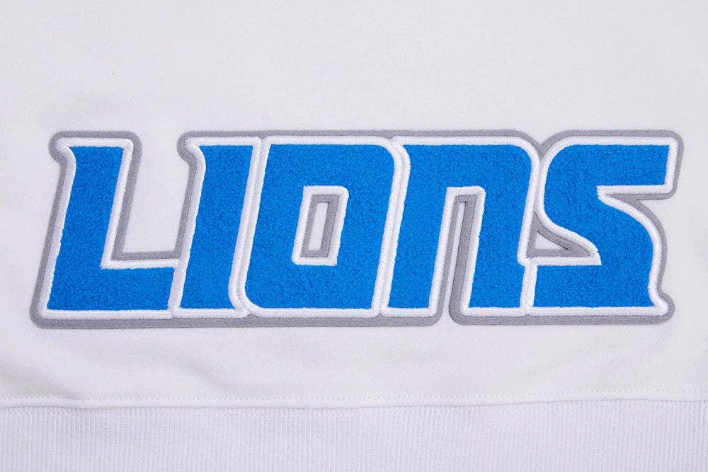 NFL DETROIT LIONS CLASSIC WOMEN'S CROPPED PULLOVER HOODIE (WHITE)