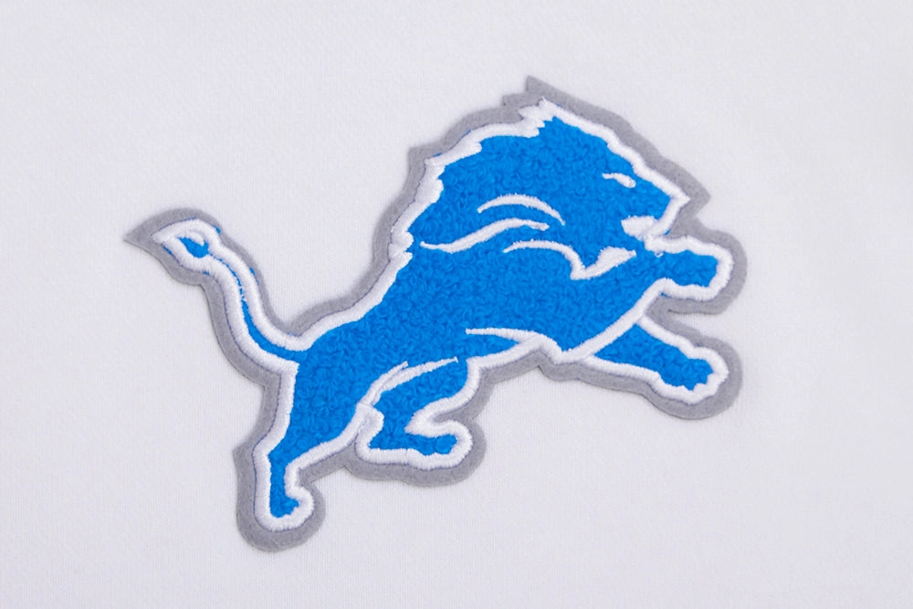 NFL DETROIT LIONS CLASSIC WOMEN'S CROPPED PULLOVER HOODIE (WHITE)