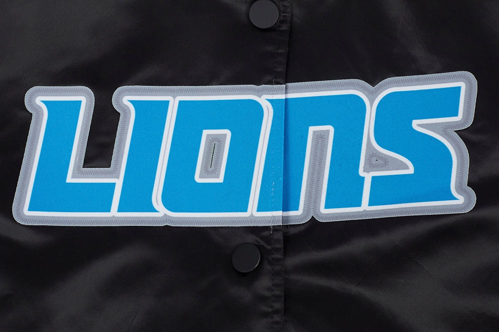NFL DETROIT LIONS CLASSIC WOMEN'S SATIN JACKET (BLACK)