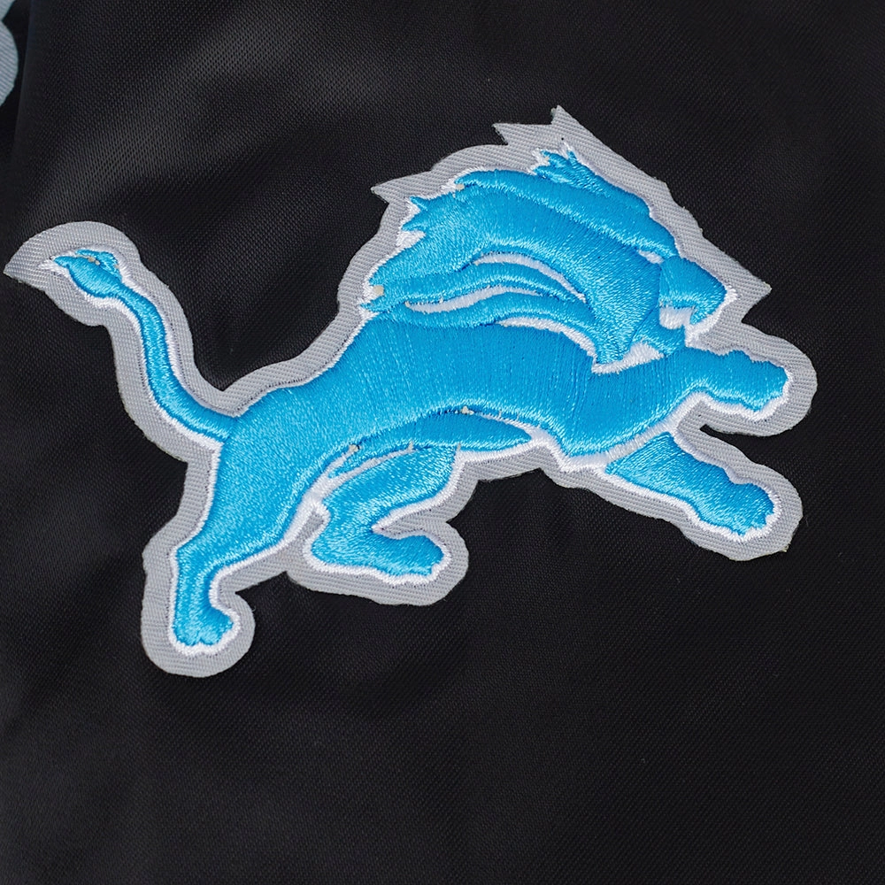 NFL DETROIT LIONS CLASSIC WOMEN'S SATIN JACKET (BLACK)