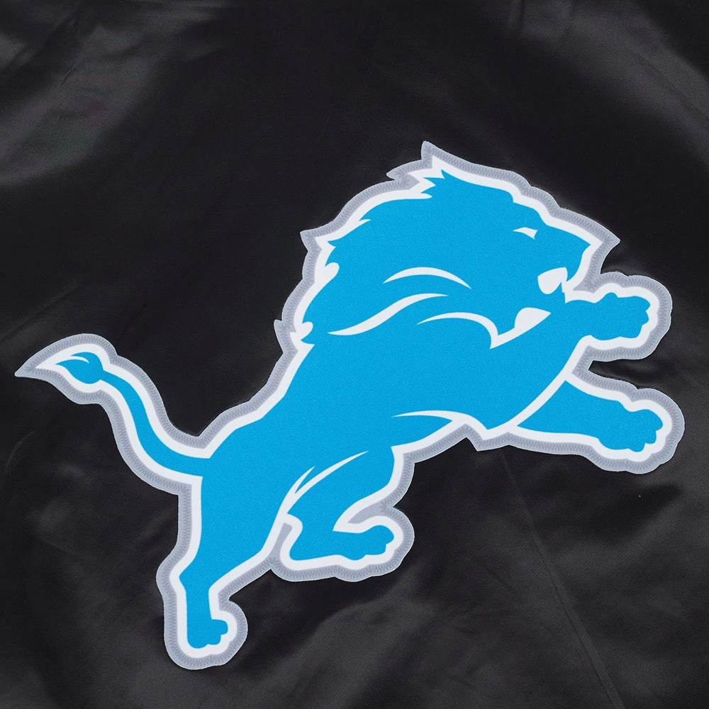NFL DETROIT LIONS CLASSIC WOMEN'S SATIN JACKET (BLACK)