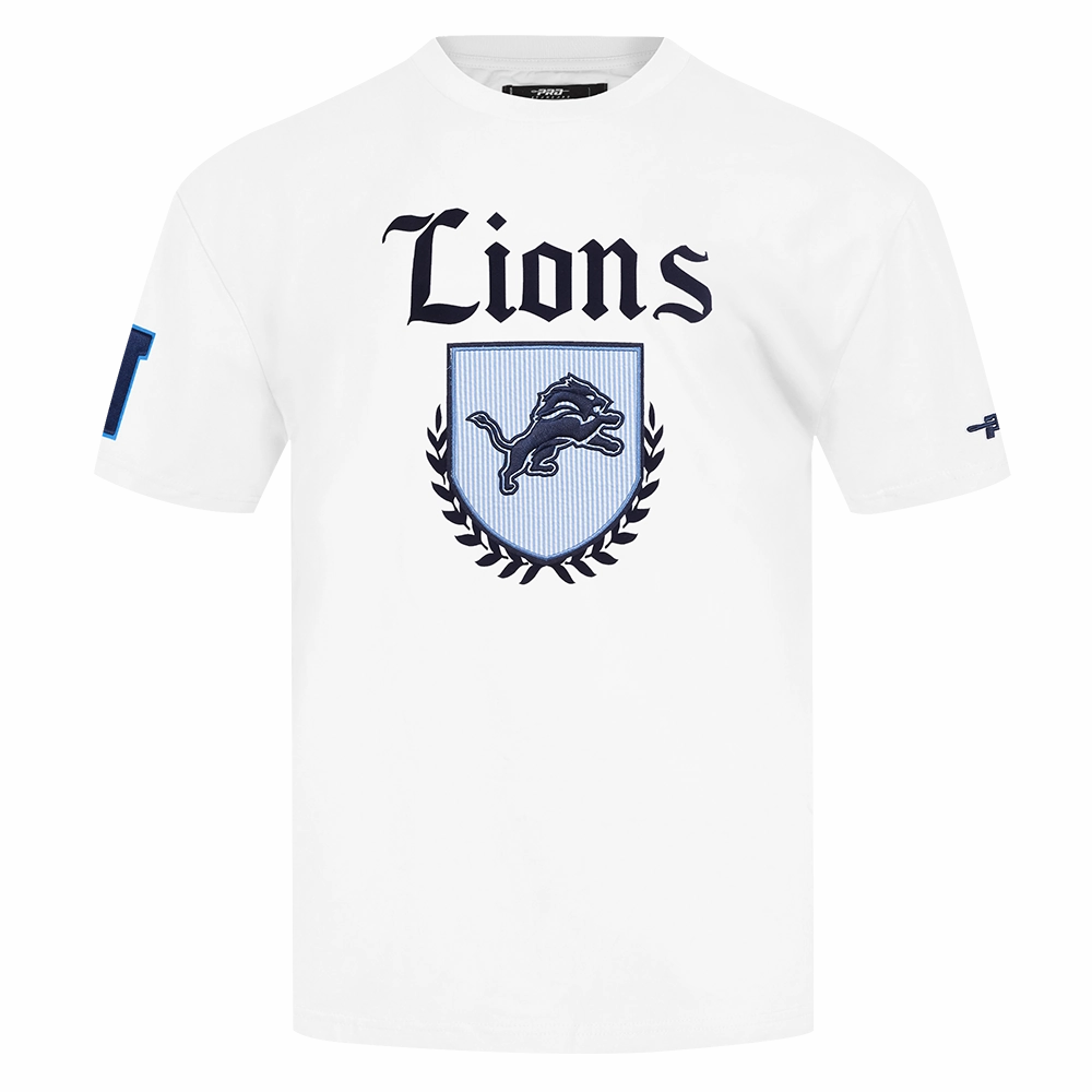 NFL DETROIT LIONS COUNTRY CLUB MEN'S COTTON JERSEY DROP SHOULDER TEE (WHITE)