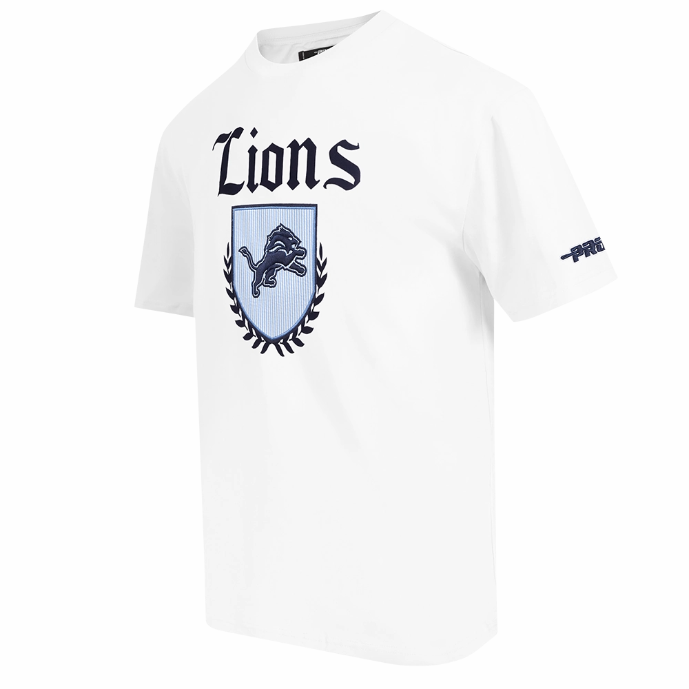 NFL DETROIT LIONS COUNTRY CLUB MEN'S COTTON JERSEY DROP SHOULDER TEE (WHITE)