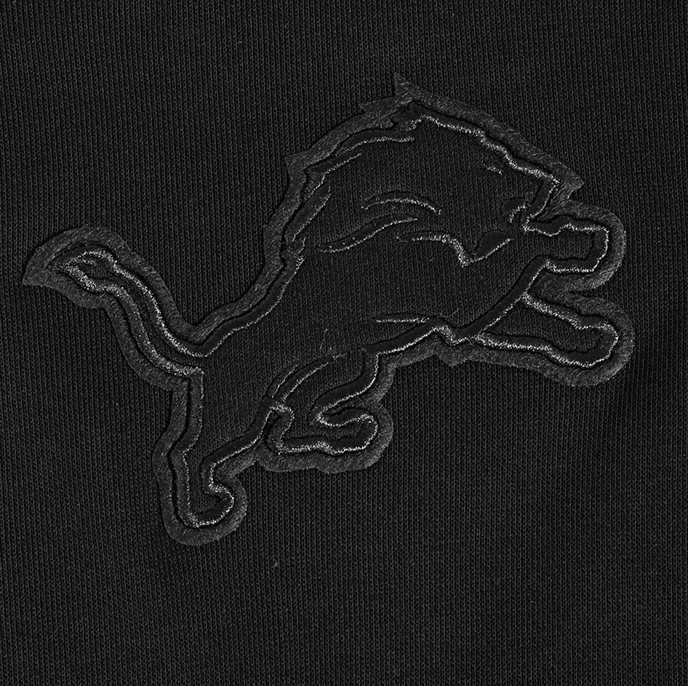 NFL DETROIT LIONS NEUTRAL WOMEN'S CROPPED PULLOVER HOODIE (BLACK)
