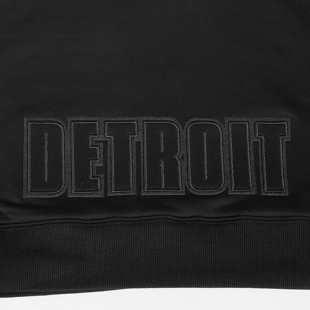 NFL DETROIT LIONS NEUTRAL WOMEN'S CROPPED PULLOVER HOODIE (BLACK)