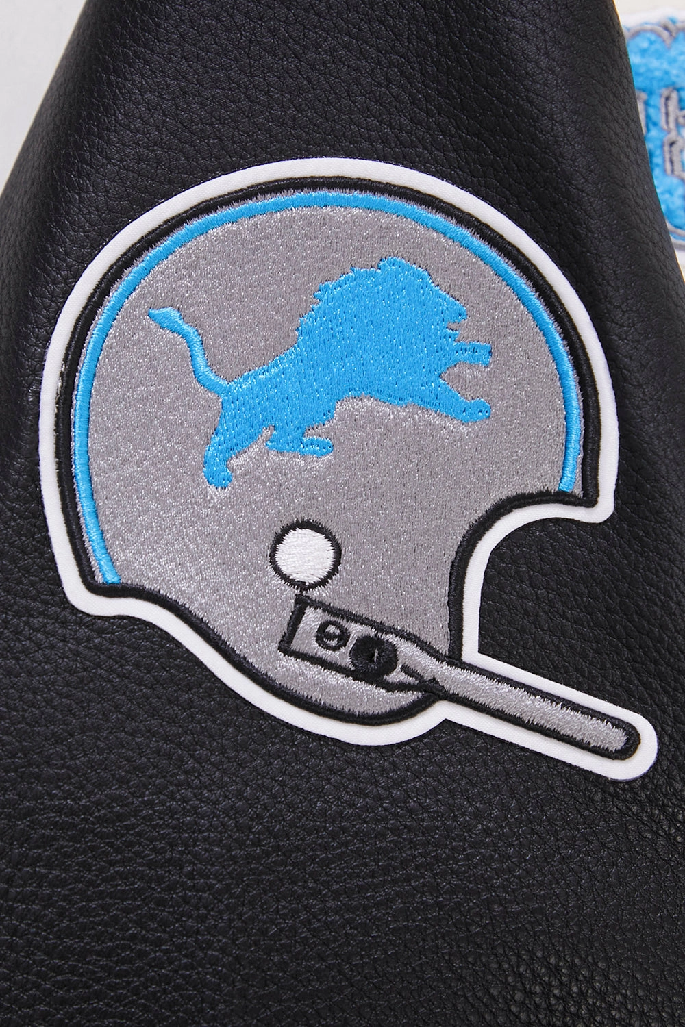 NFL DETROIT LIONS RETRO CLASSIC WOMEN'S RIB WOOL VARSITY JACKET (EGGSHELL/ BLACK)
