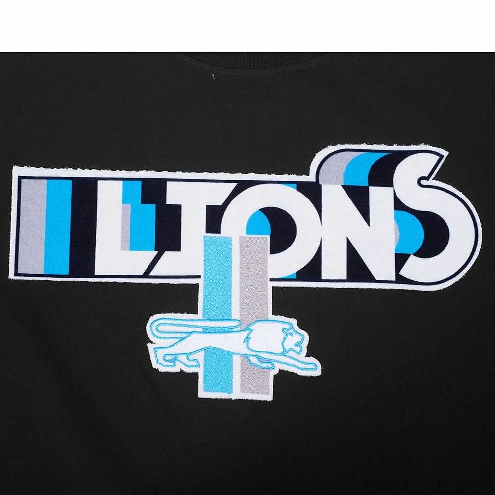 NFL DETROIT LIONS RETRO ELEVATION MEN'S SINGLE JERSEY TEE (BLACK)