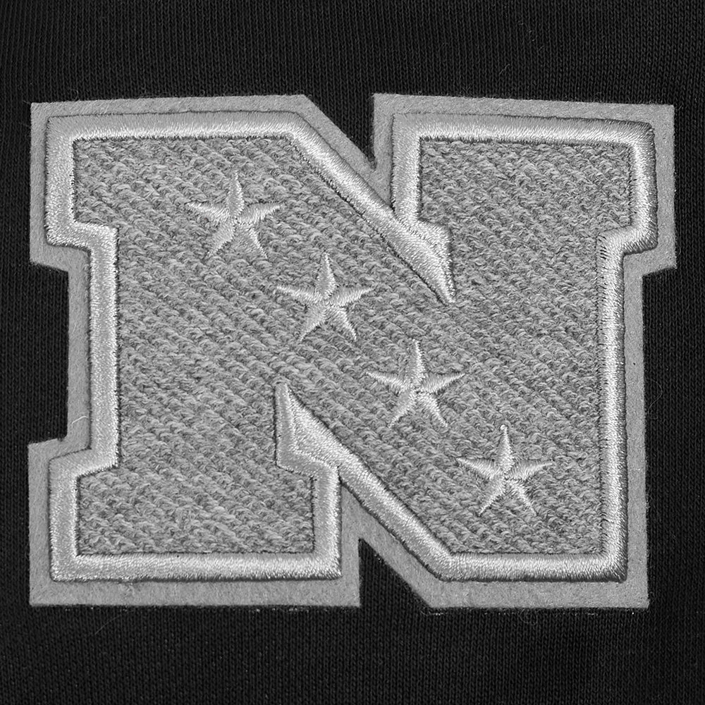 NFL DETROIT LIONS REVERSE FRENCH TERRY WOMEN'S FLEECE CREWNECK (BLACK)