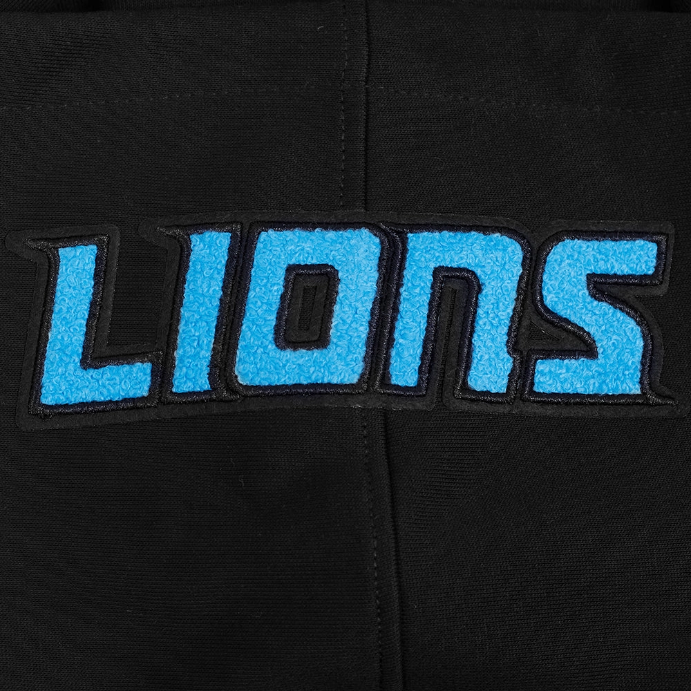 NFL DETROIT LIONS SOUVENIR MEN'S FLEECE PULLOVER HOODIE (BLACK)