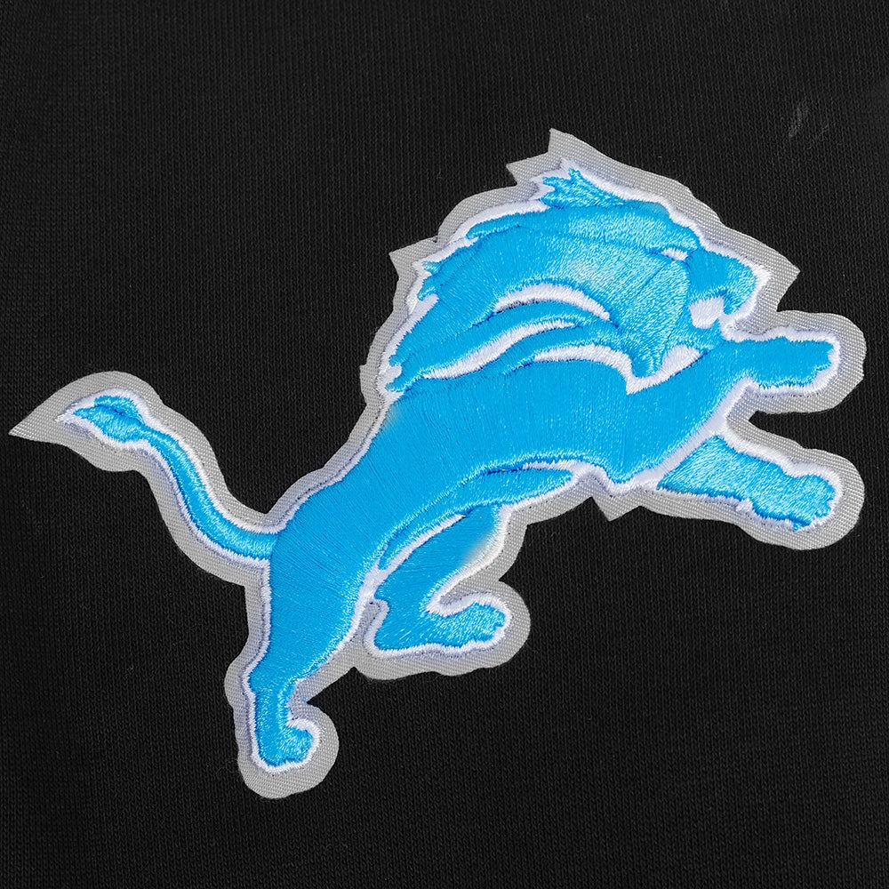 NFL DETROIT LIONS SOUVENIR MEN'S FLEECE PULLOVER HOODIE (BLACK)