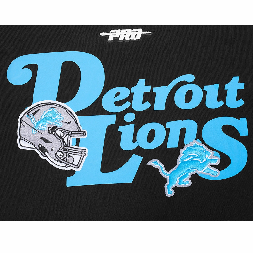 NFL DETROIT LIONS SOUVENIR MEN'S FLEECE PULLOVER HOODIE (BLACK)