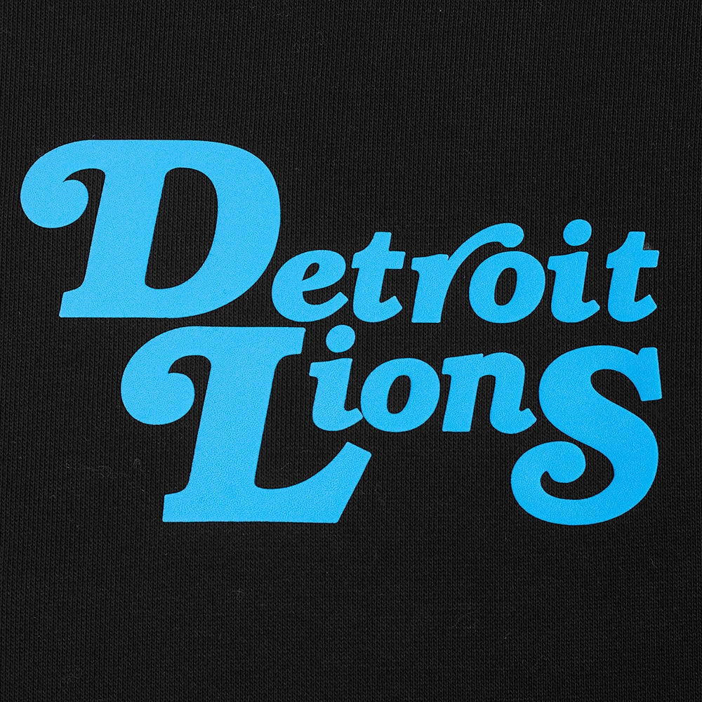 NFL DETROIT LIONS SOUVENIR MEN'S FLEECE PULLOVER HOODIE (BLACK)