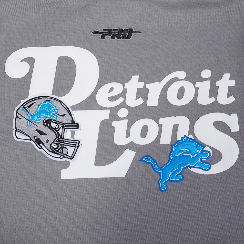 NFL DETROIT LIONS SOUVENIR MEN'S FLEECE PULLOVER HOODIE (GRAY)
