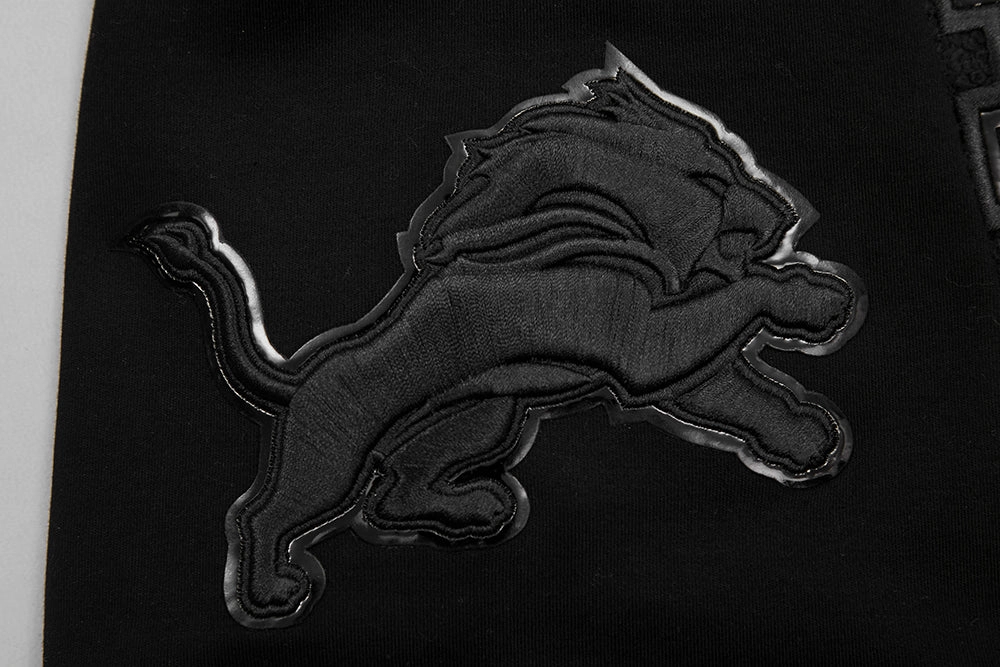 NFL DETROIT LIONS TRIPLE BLACK MEN'S DOUBLE KNIT TEE (TRIPLE BLACK)
