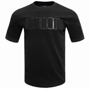 NFL DETROIT LIONS TRIPLE BLACK MEN'S DOUBLE KNIT TEE (TRIPLE BLACK)