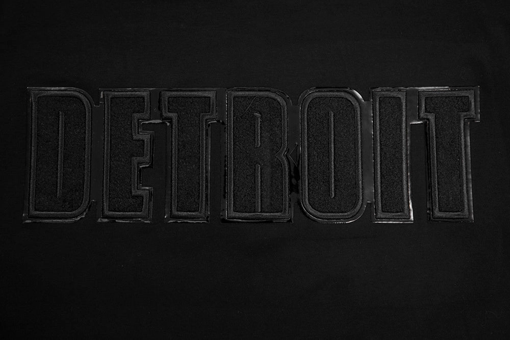 NFL DETROIT LIONS TRIPLE BLACK MEN'S DOUBLE KNIT TEE (TRIPLE BLACK)