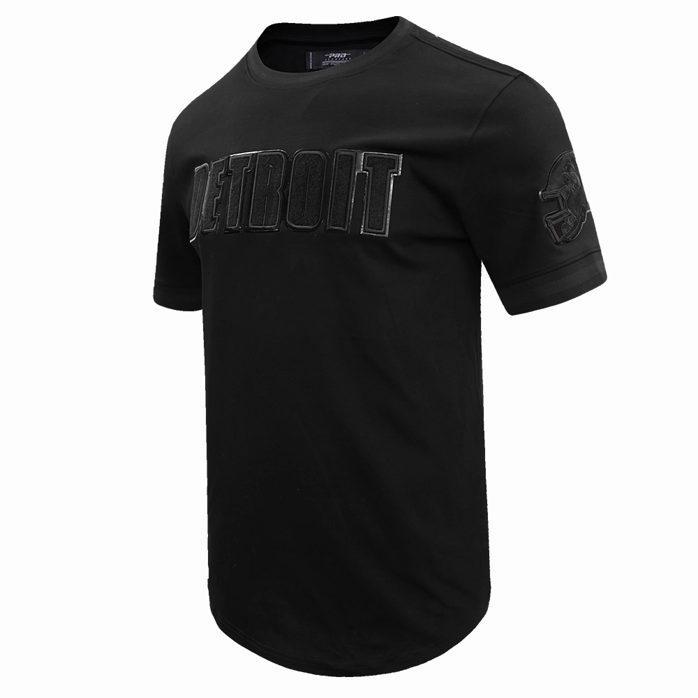 NFL DETROIT LIONS TRIPLE BLACK MEN'S DOUBLE KNIT TEE (TRIPLE BLACK)