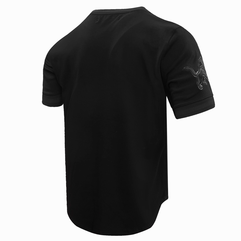 NFL DETROIT LIONS TRIPLE BLACK MEN'S DOUBLE KNIT TEE (TRIPLE BLACK)