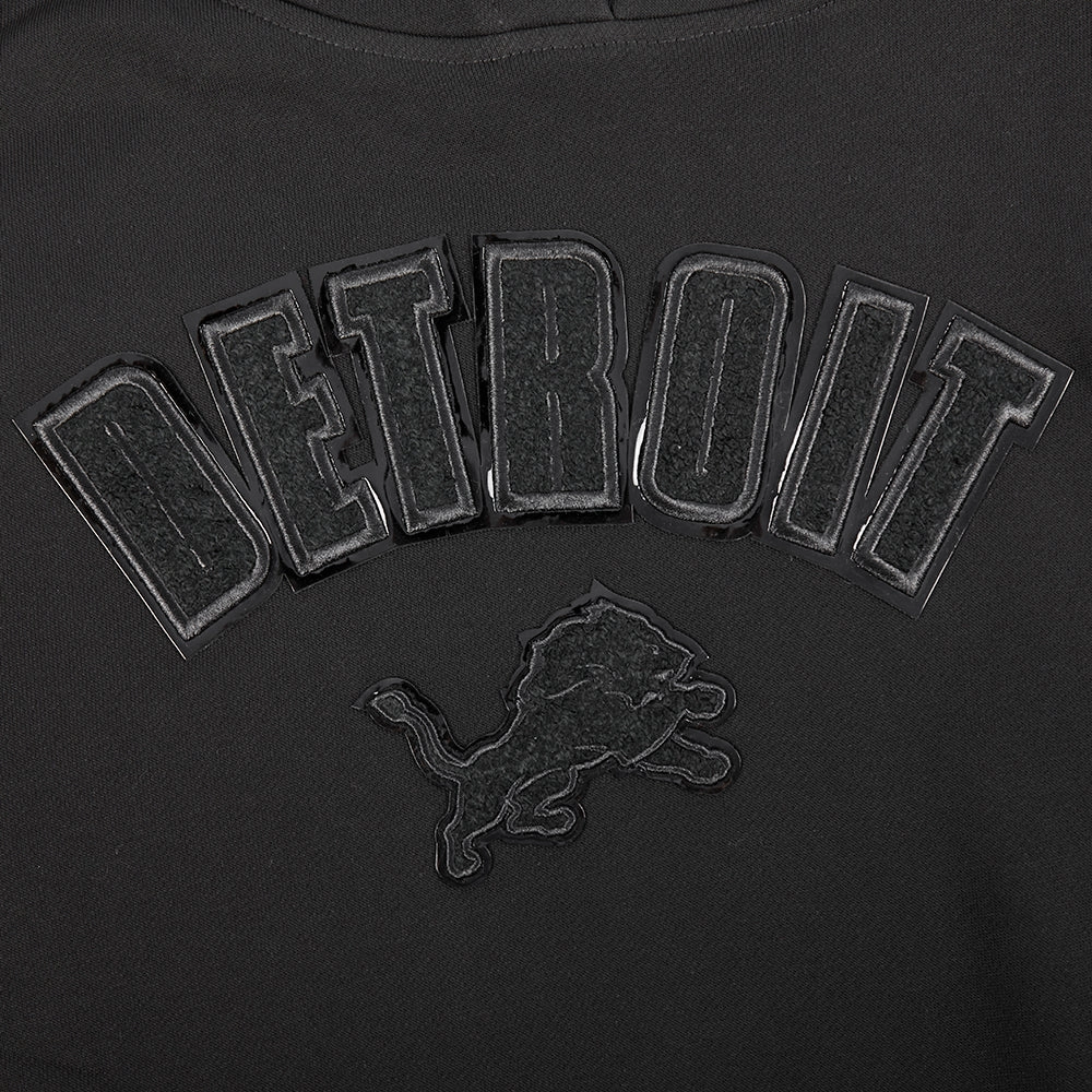 NFL DETROIT LIONS TRIPLE BLACK WOMEN'S FLC PO HOODIE (TRIPLE BLACK WOMEN'S)