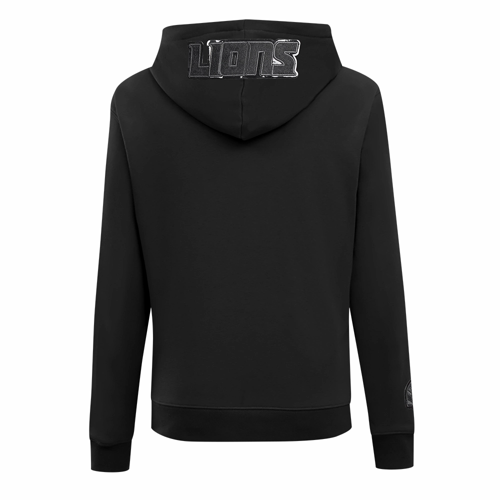 NFL DETROIT LIONS TRIPLE BLACK WOMEN'S FLC PO HOODIE (TRIPLE BLACK WOMEN'S)