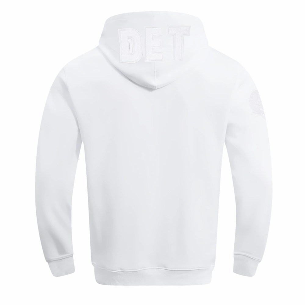 NFL DETROIT LIONS WHITE OUT MEN'S DOUBLE KNIT PULLOVER HOODIE (WHITE)