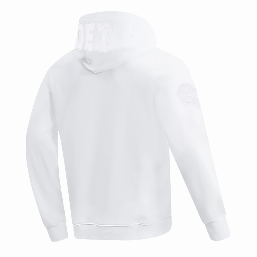 NFL DETROIT LIONS WHITE OUT MEN'S DOUBLE KNIT PULLOVER HOODIE (WHITE)