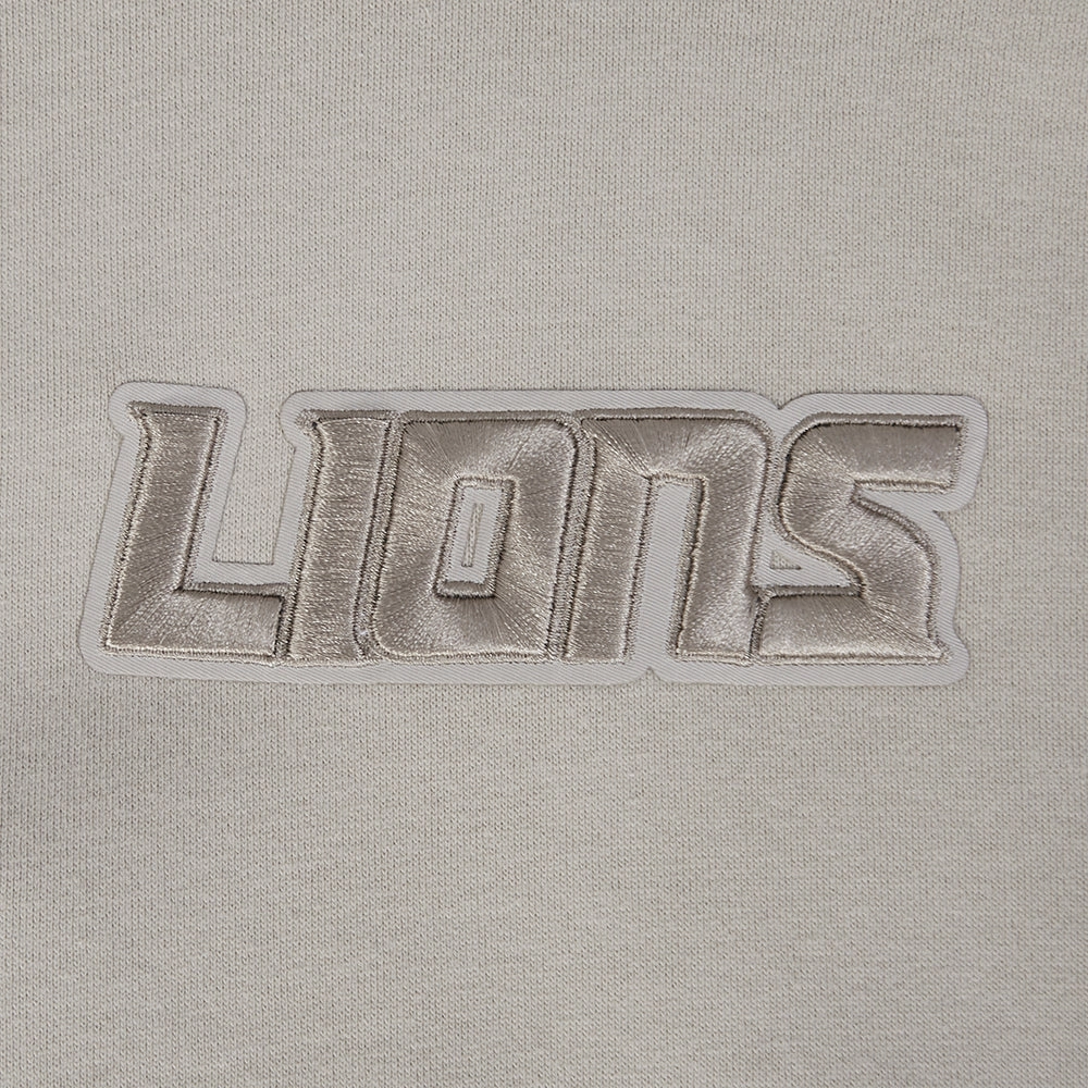 NFL DETROIT LIONS WINGSPAN MEN'S DROP SHOULDER FLEECE PULLOVER HOODIE (TAUPE)