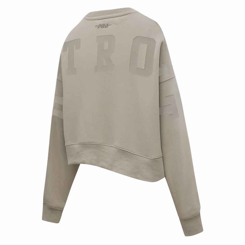 NFL DETROIT LIONS WINGSPAN WOMEN'S FLEECE CREWNECK (TAUPE)