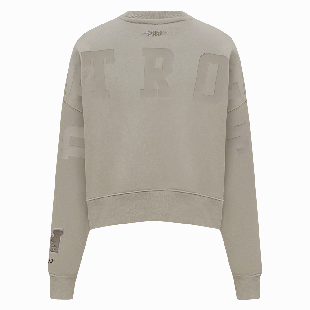 NFL DETROIT LIONS WINGSPAN WOMEN'S FLEECE CREWNECK (TAUPE)