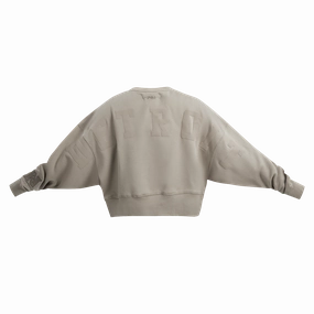 NFL DETROIT LIONS WINGSPAN WOMEN'S FLEECE CREWNECK (TAUPE)