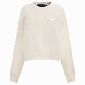 NFL GREEN BAY PACKERS NEUTRAL WOMEN'S CREWNECK (EGGSHELL)