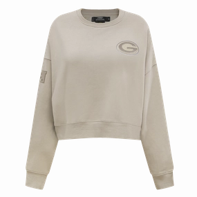 NFL GREEN BAY PACKERS NEUTRAL WOMEN'S CREWNECK (TAUPE)