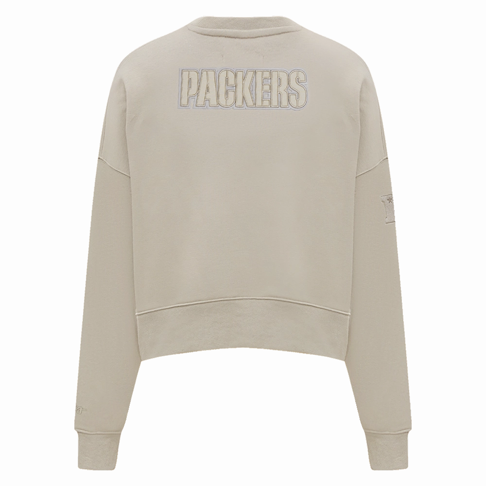 NFL GREEN BAY PACKERS NEUTRAL WOMEN'S CREWNECK (TAUPE)