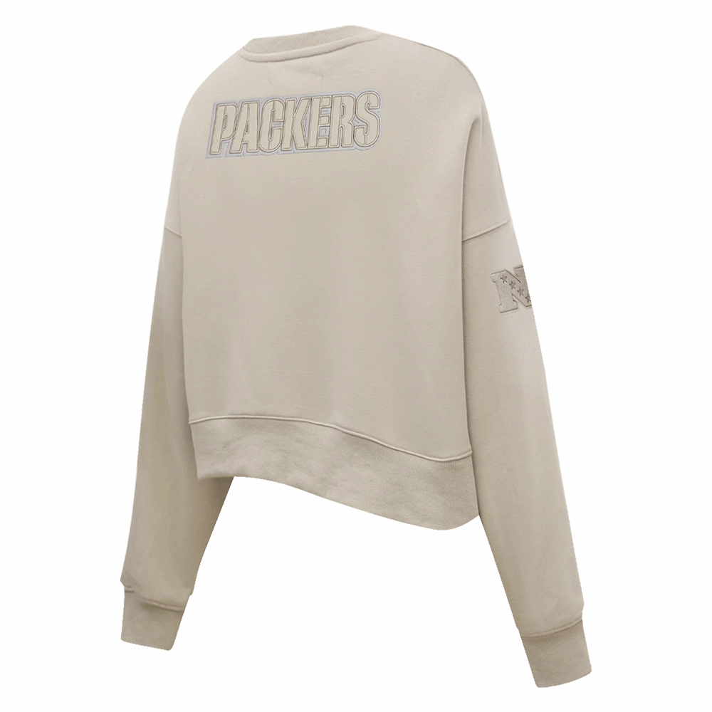 NFL GREEN BAY PACKERS NEUTRAL WOMEN'S CREWNECK (TAUPE)