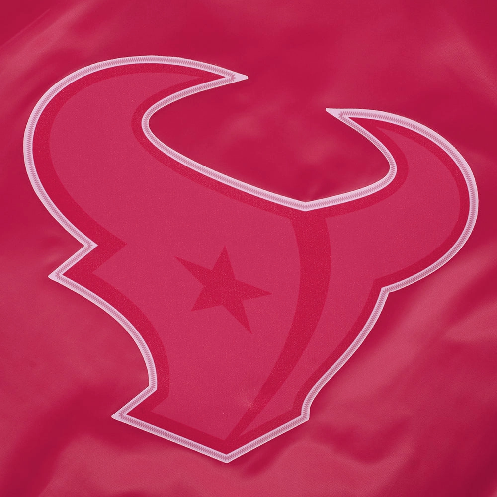 NFL HOUSTON TEXANS CLASSIC TRIPLE PINK WOMEN'S SATIN JACKET (BEETROOT PURPLE)