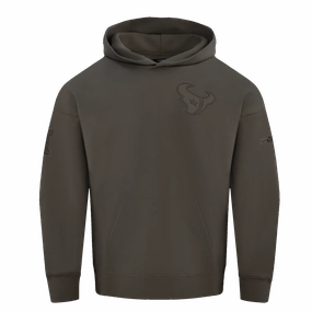 NFL HOUSTON TEXANS NEUTRAL MEN'S DROP SHOULDER PULLOVER HOODIE (DARK TAUPE)