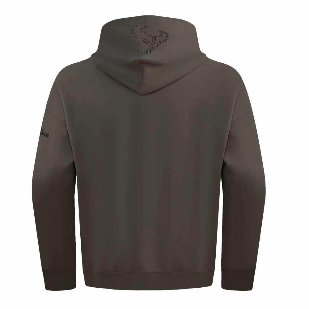 NFL HOUSTON TEXANS NEUTRAL MEN'S DROP SHOULDER PULLOVER HOODIE (DARK TAUPE)