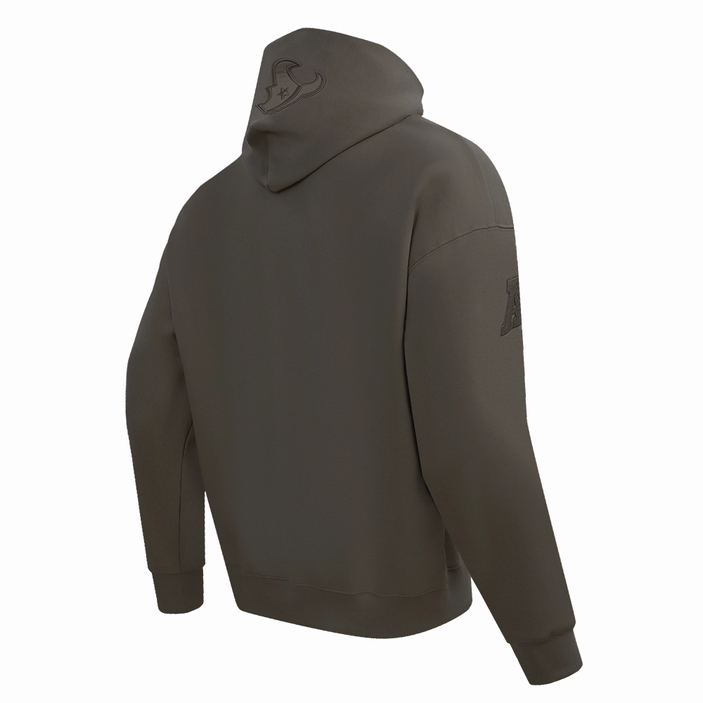 NFL HOUSTON TEXANS NEUTRAL MEN'S DROP SHOULDER PULLOVER HOODIE (DARK TAUPE)