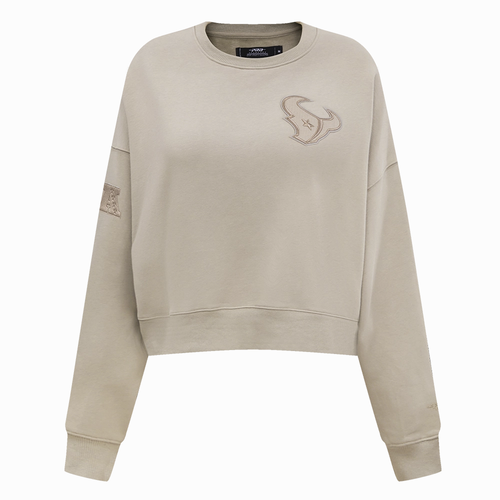 NFL HOUSTON TEXANS NEUTRAL WOMEN'S CREWNECK (TAUPE)