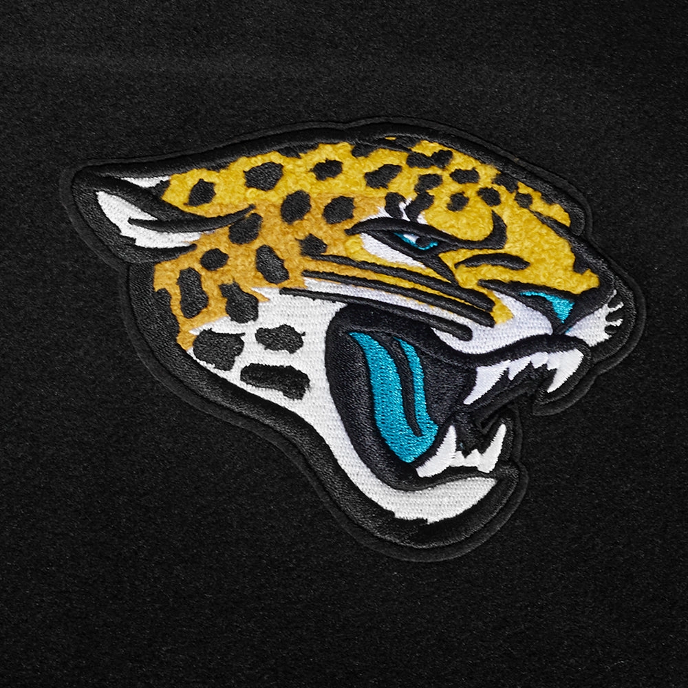 NFL JACKSONVILLE JAGUARS CLASSIC WOMEN'S WOOL VARSITY JACKET (BLACK/WHITE)
